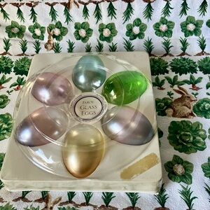 Foray Vintage Set 6 SIX Hand Blown Easter Eggs In Package AS IS.